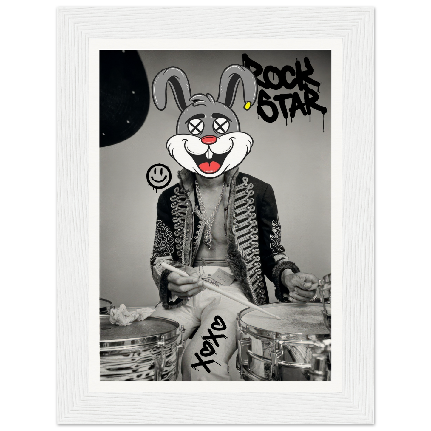 Affordable Museum Quality Poster / Print, Posterb.comJIMI HENDRIX X BUNNY! CARTOON CHARACTER RABBIT!