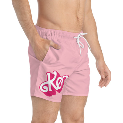 Barbie's KEN Pastel Pink Swim Trunks: Embrace Classic Elegance by the Water's Edge!