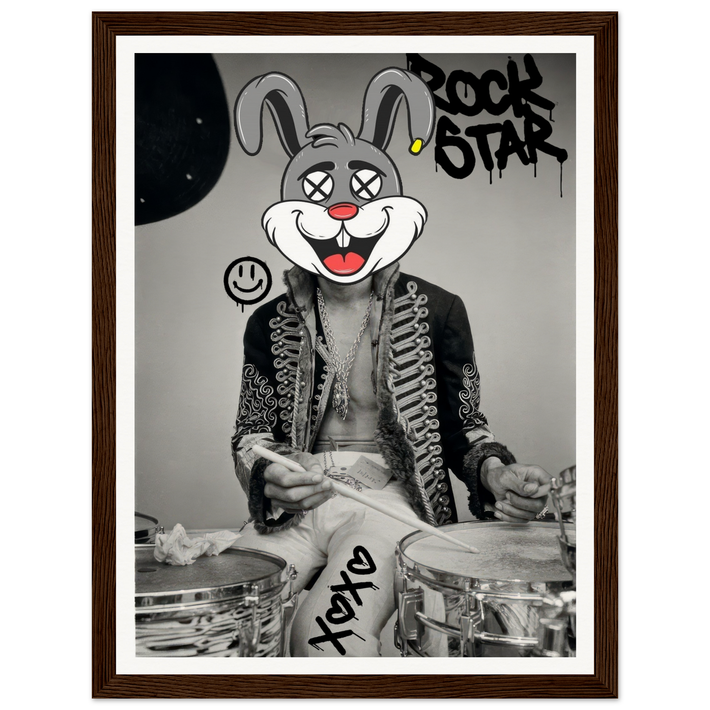 Affordable Museum Quality Poster / Print, Posterb.comJIMI HENDRIX X BUNNY! CARTOON CHARACTER RABBIT!