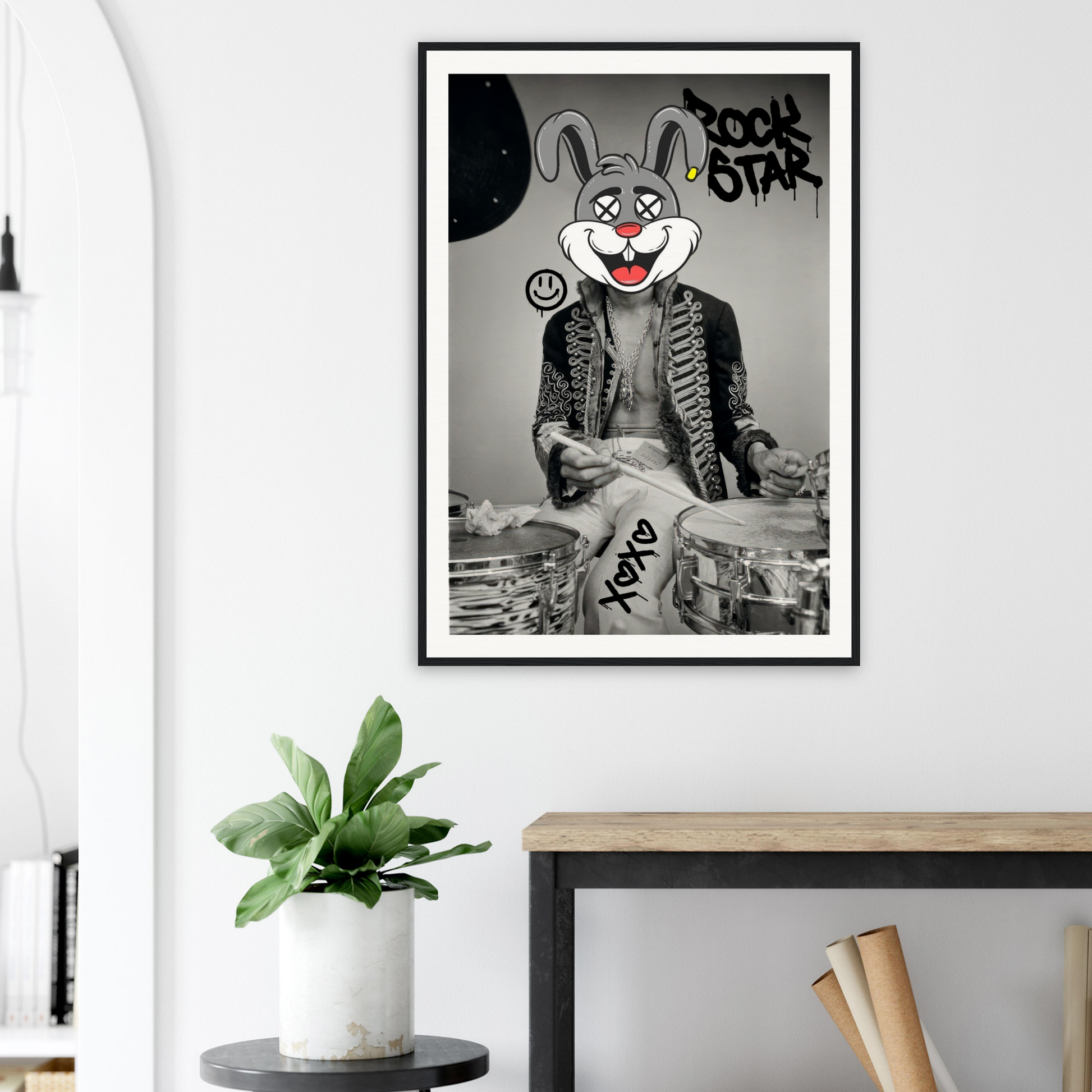 Affordable Museum Quality Poster / Print, Posterb.comJIMI HENDRIX X BUNNY! CARTOON CHARACTER RABBIT!