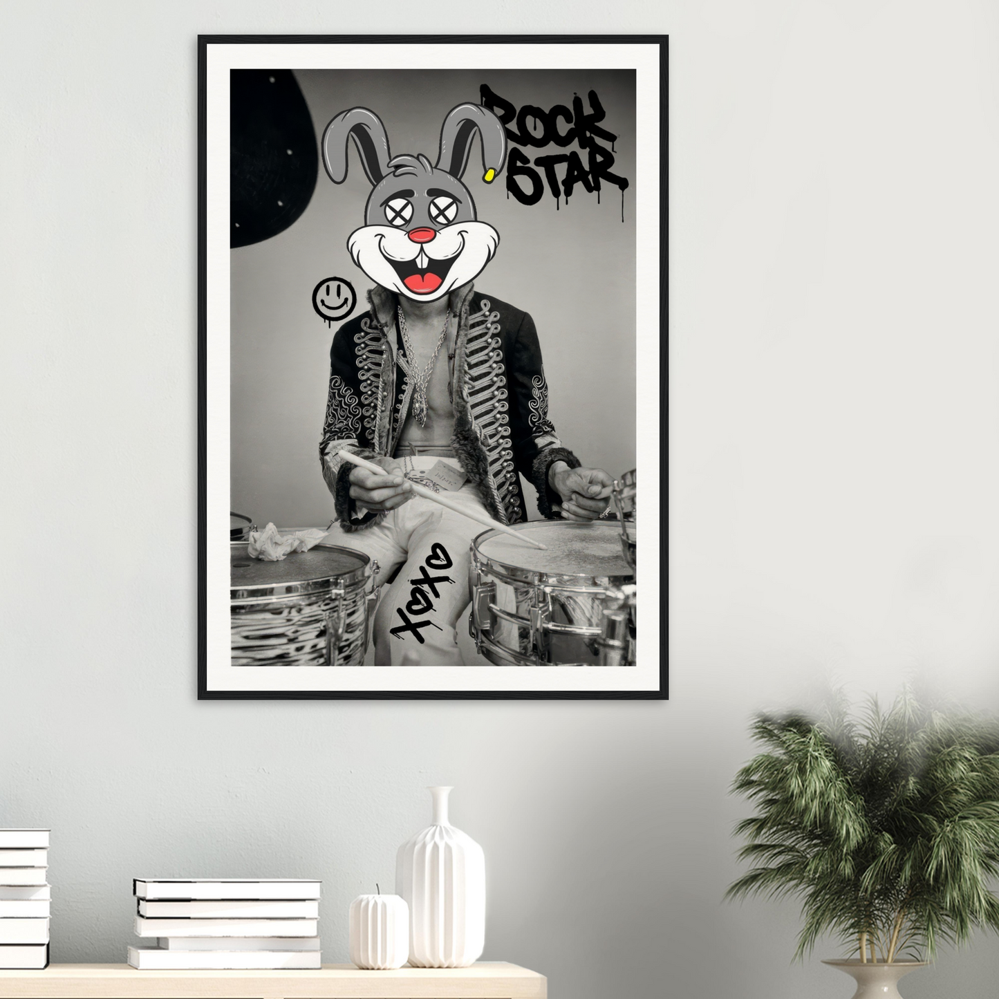 Affordable Museum Quality Poster / Print, Posterb.comJIMI HENDRIX X BUNNY! CARTOON CHARACTER RABBIT!